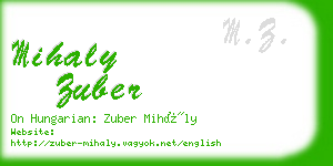 mihaly zuber business card